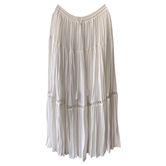 GAP Skirts Gap White Maxi Peasant Boho Skirt Poshmark
